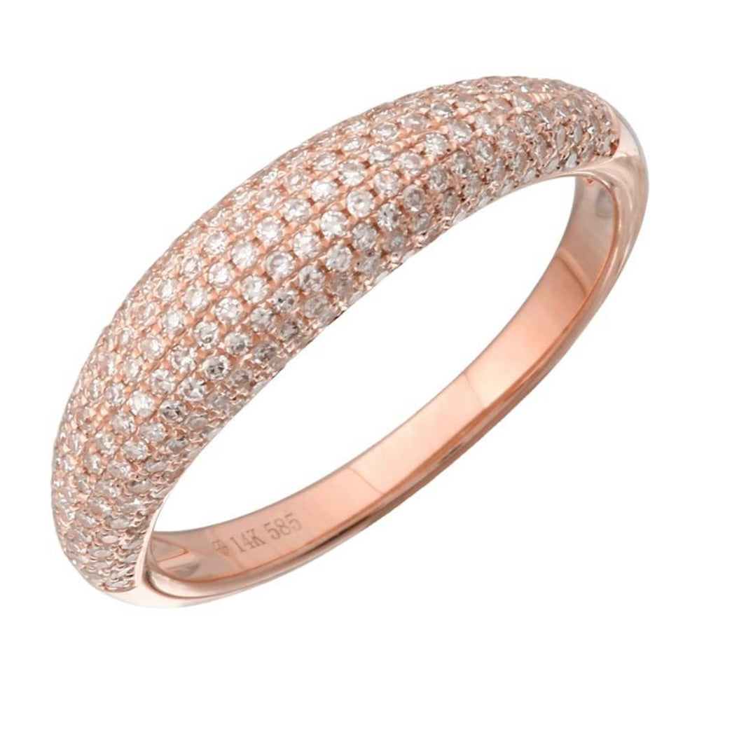 14KT Gold Diamond Dome Ring