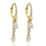 14KT Gold Mixed Shaped Diamond Luxe Huggie Earrings