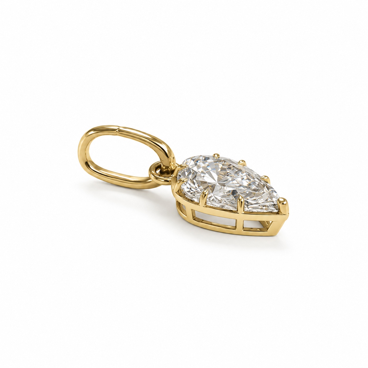 14KT Gold 3.10ct Cushion Lab Diamond Bezel Set Bespoke Pendant