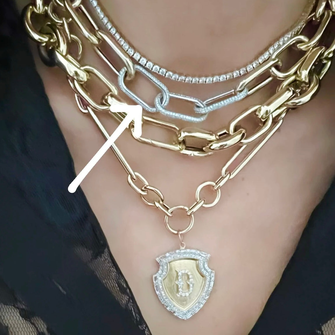 14KT Gold Jumbo Luxe Ruba Diamond Link Chain Necklace