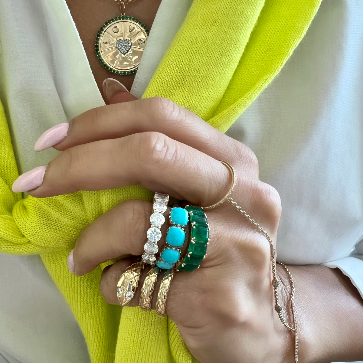14KT Gold Emerald Romy Ring