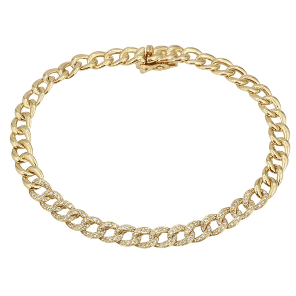 14KT Gold Diamond Arielle Link Bracelet