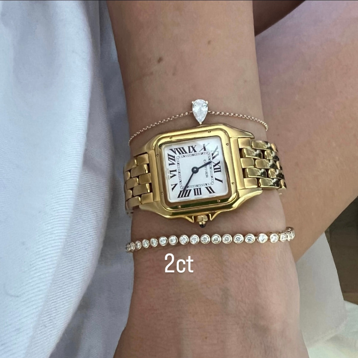 14KT Gold Diamond Lexie Bezel Set Tennis Bracelet