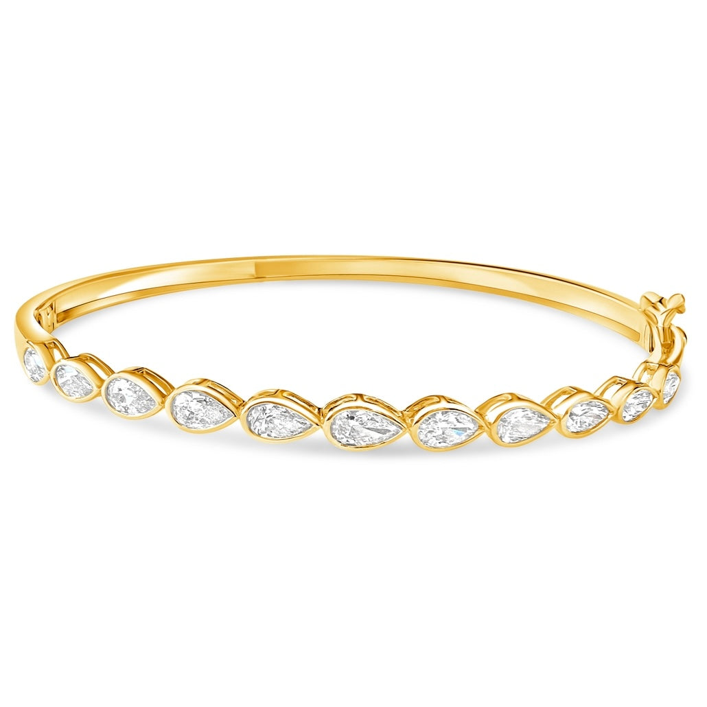 14KT Gold Pear Cut Diamond Luxe Mya Bangle Bracelet