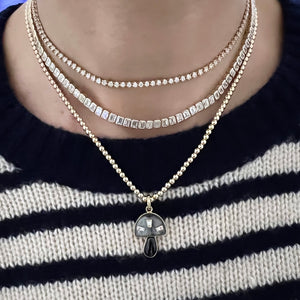 14KT Emerald Cut Diamond Luxe Tennis Necklace