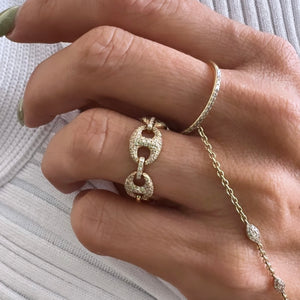 14KT Gold Diamond Mariner Ring