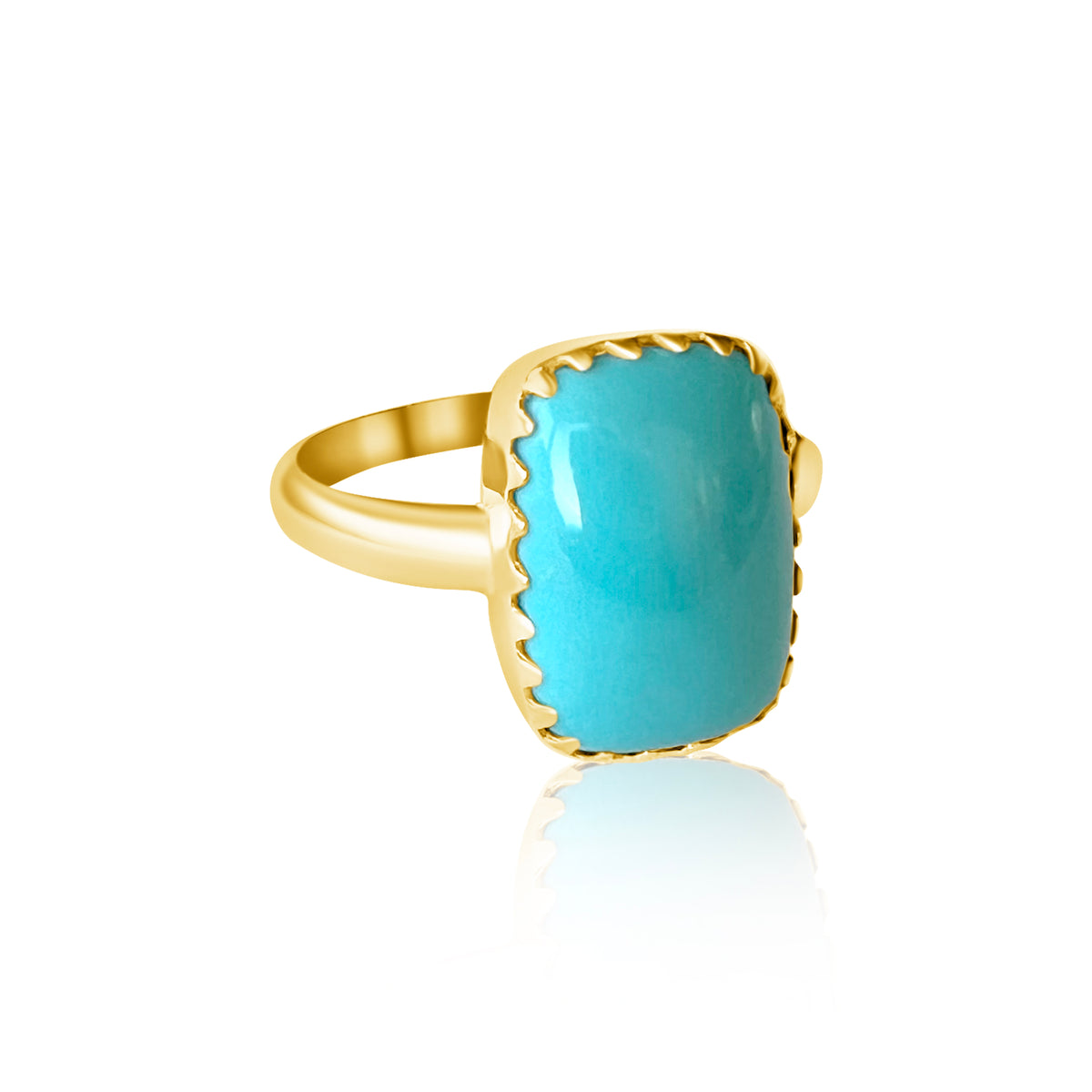 14KT Gold Turquoise Pinky Ring