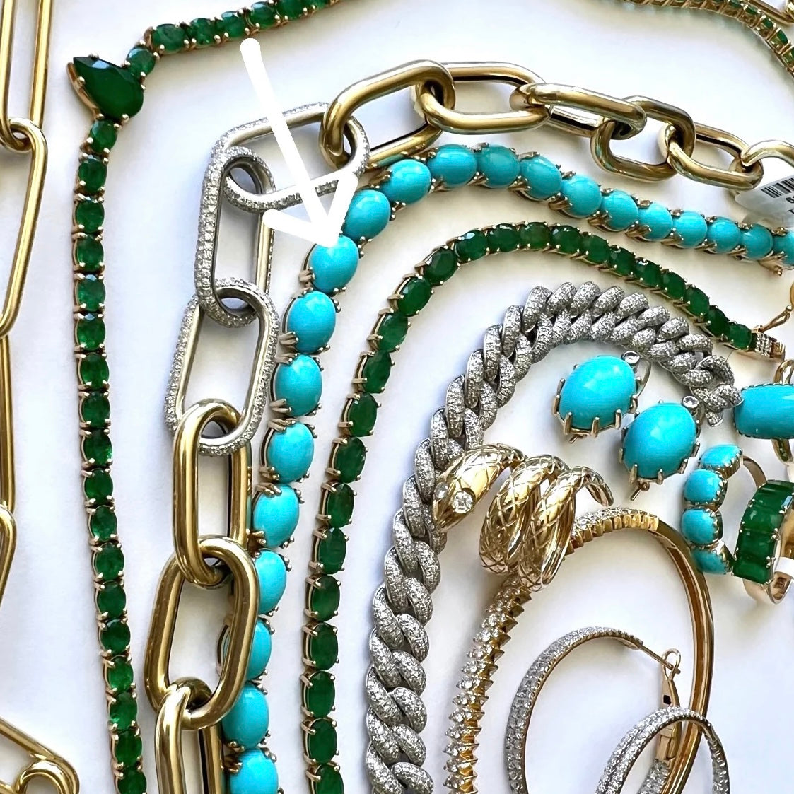 14KT Gold Turquoise Vivienne Tennis Bracelet