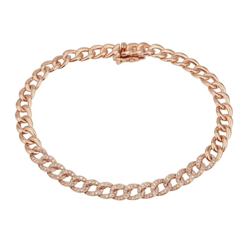 14KT Gold Diamond Arielle Link Bracelet
