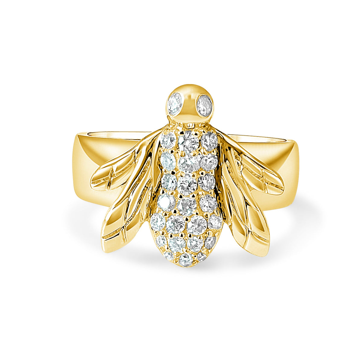 14KT Gold Diamond Bee Ring