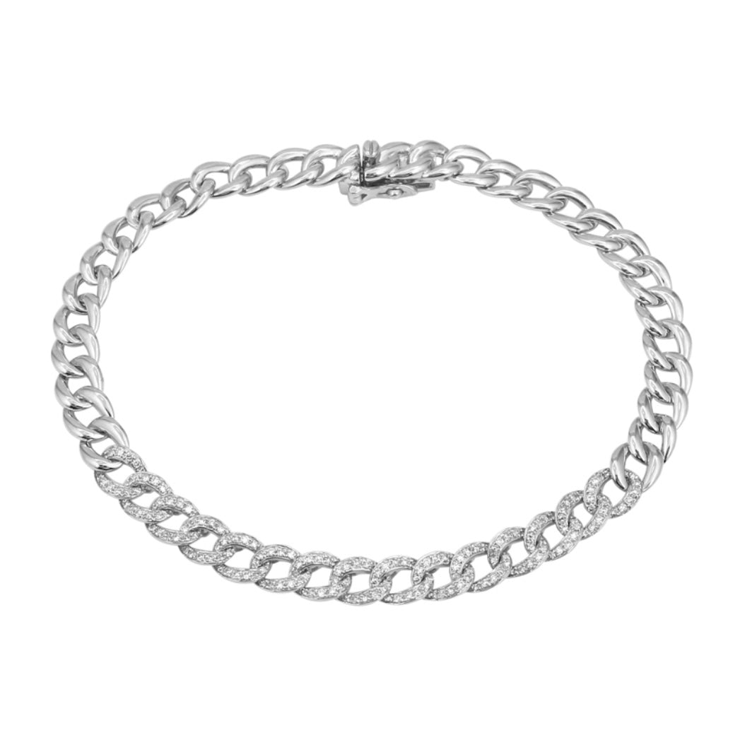 14KT Gold Diamond Arielle Link Bracelet