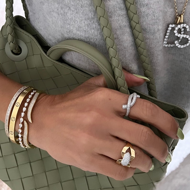14KT Gold Diamond Luxe Knot Ring