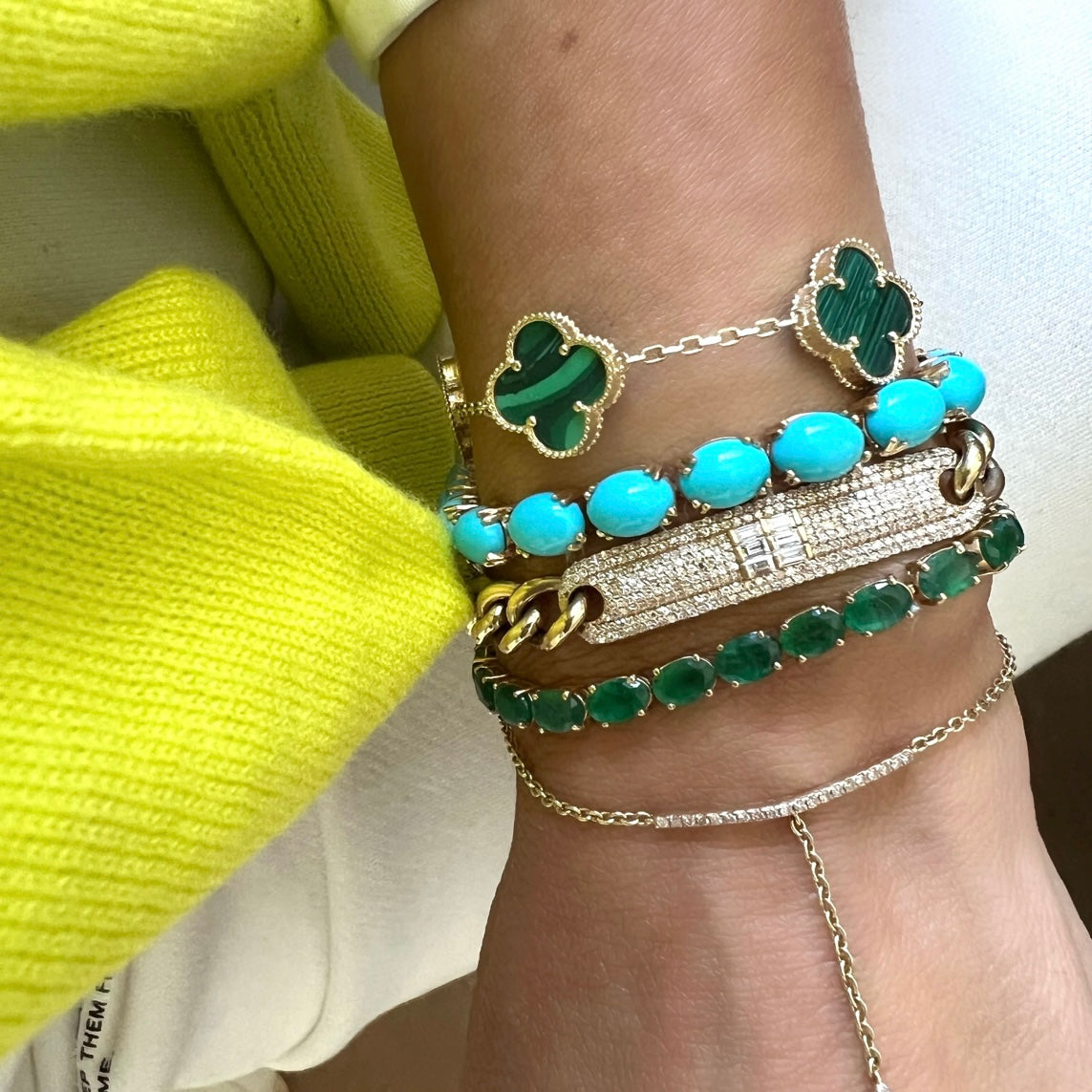 14KT Gold Turquoise Vivienne Tennis Bracelet