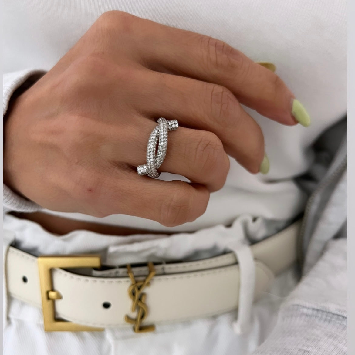 14KT Gold Diamond Luxe Knot Ring