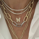 14KT Gold Marquise Diamond Luxe Tennis Necklace
