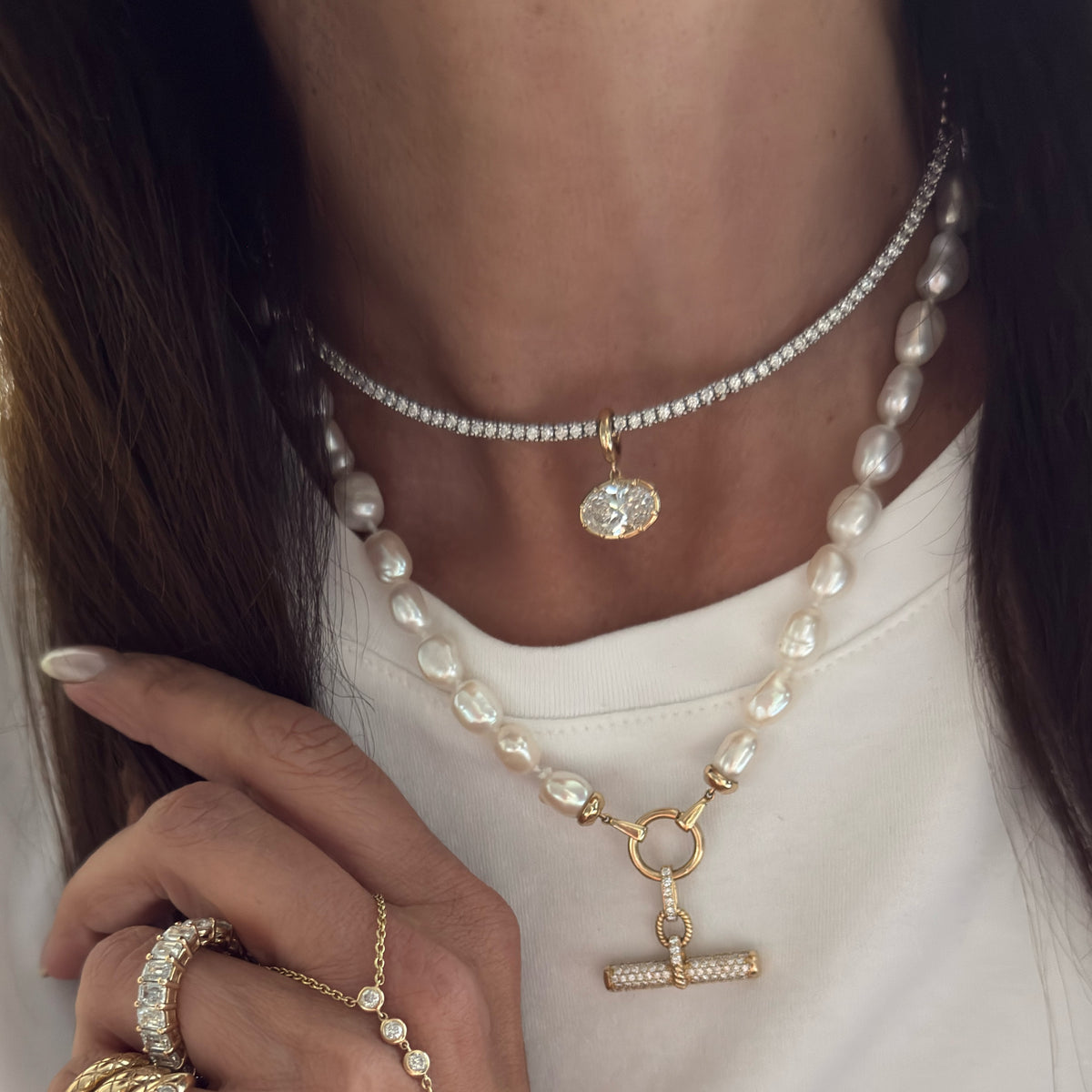 14KT Gold Diamond Choker Necklace