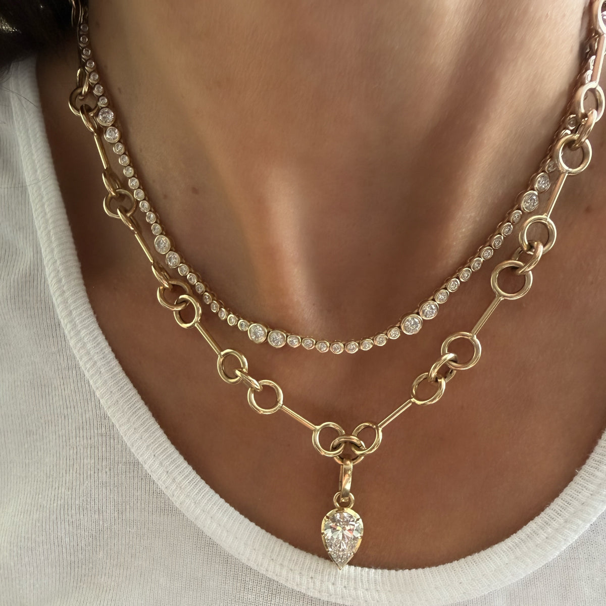 14KT Gold Bone Link Chain Necklace