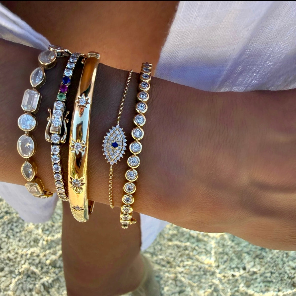 14KT Gold 3ct Lab Diamond Bespoke Birthstone Tennis Bracelet