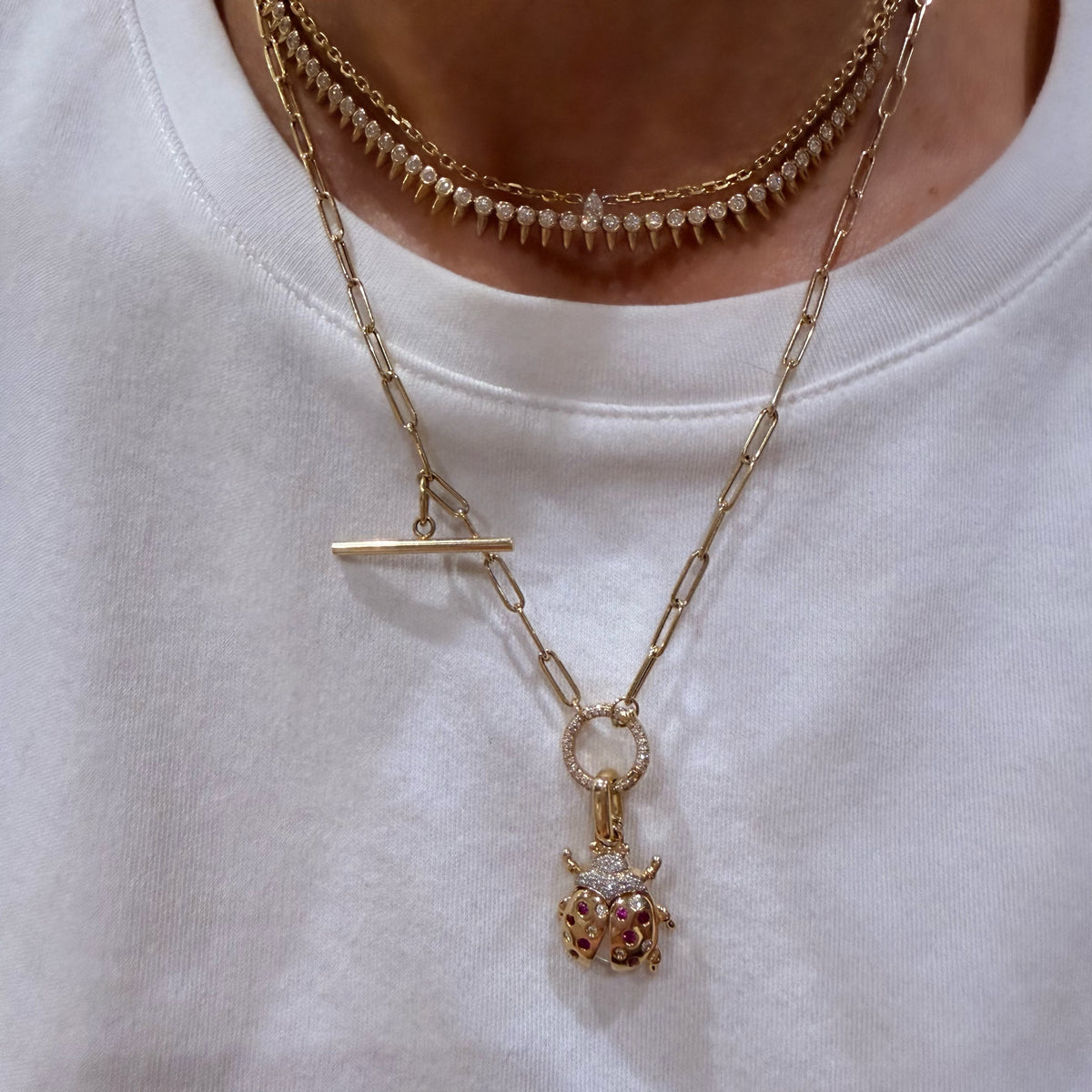 14KT Gold Diamond İzmit Charm Chain Necklace