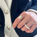 14KT Gold Diamond Fleur Ring