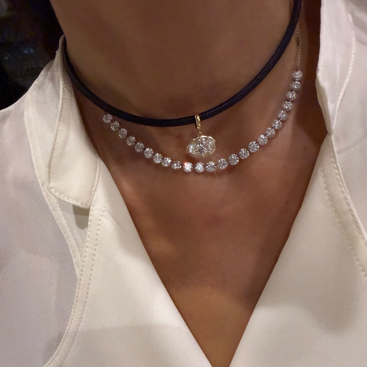 14KT Gold Jules Leather Cord Necklace