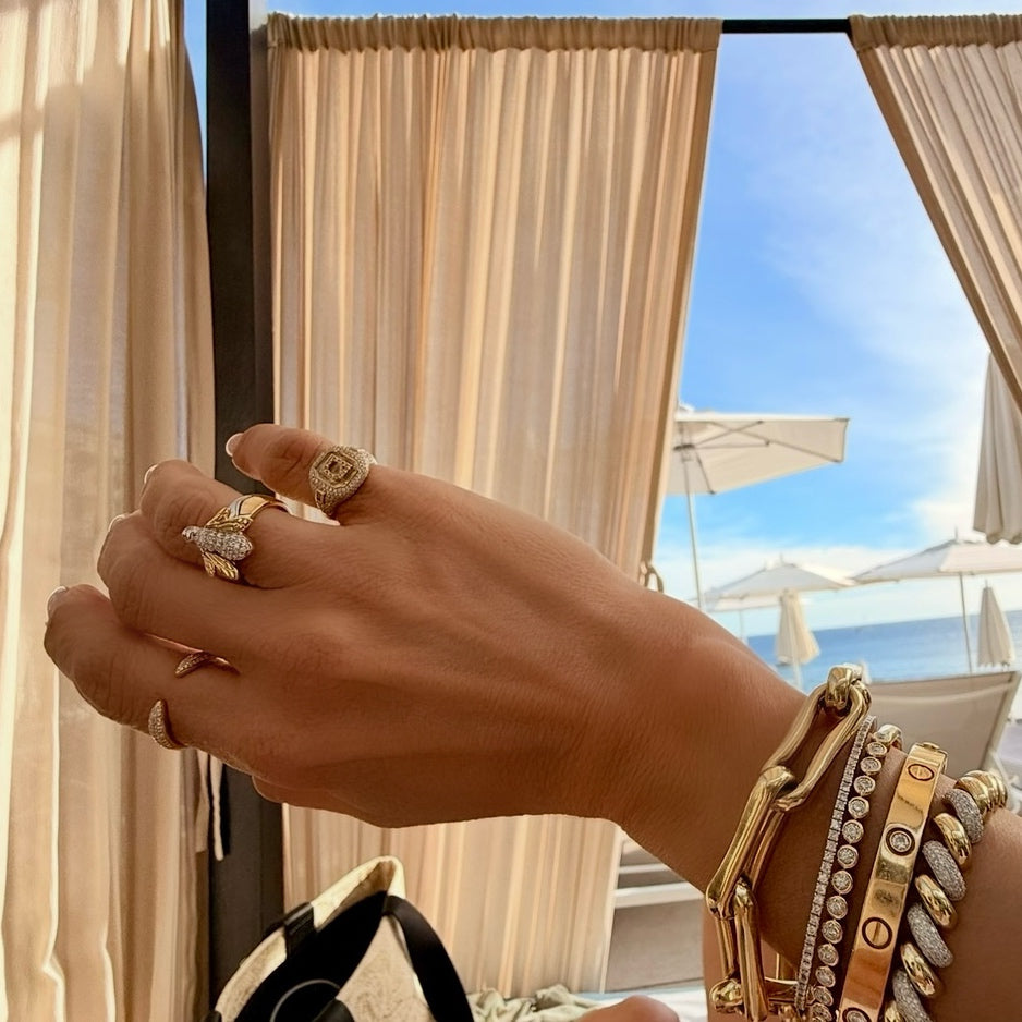 14KT Gold Diamond Bee Ring