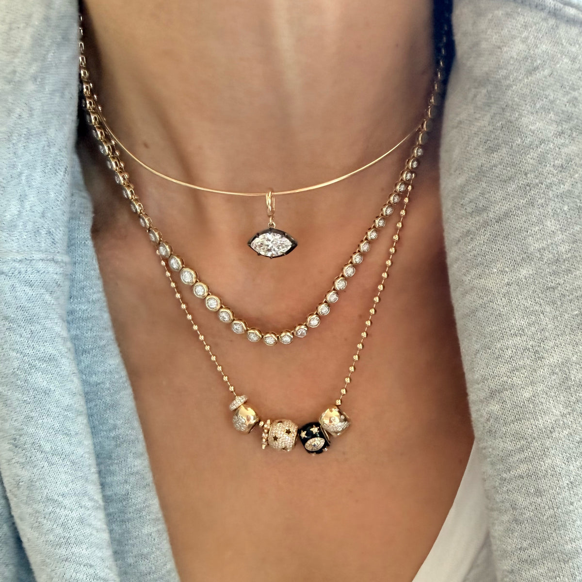 14KT Gold Omega Wire Choker Chain Necklace