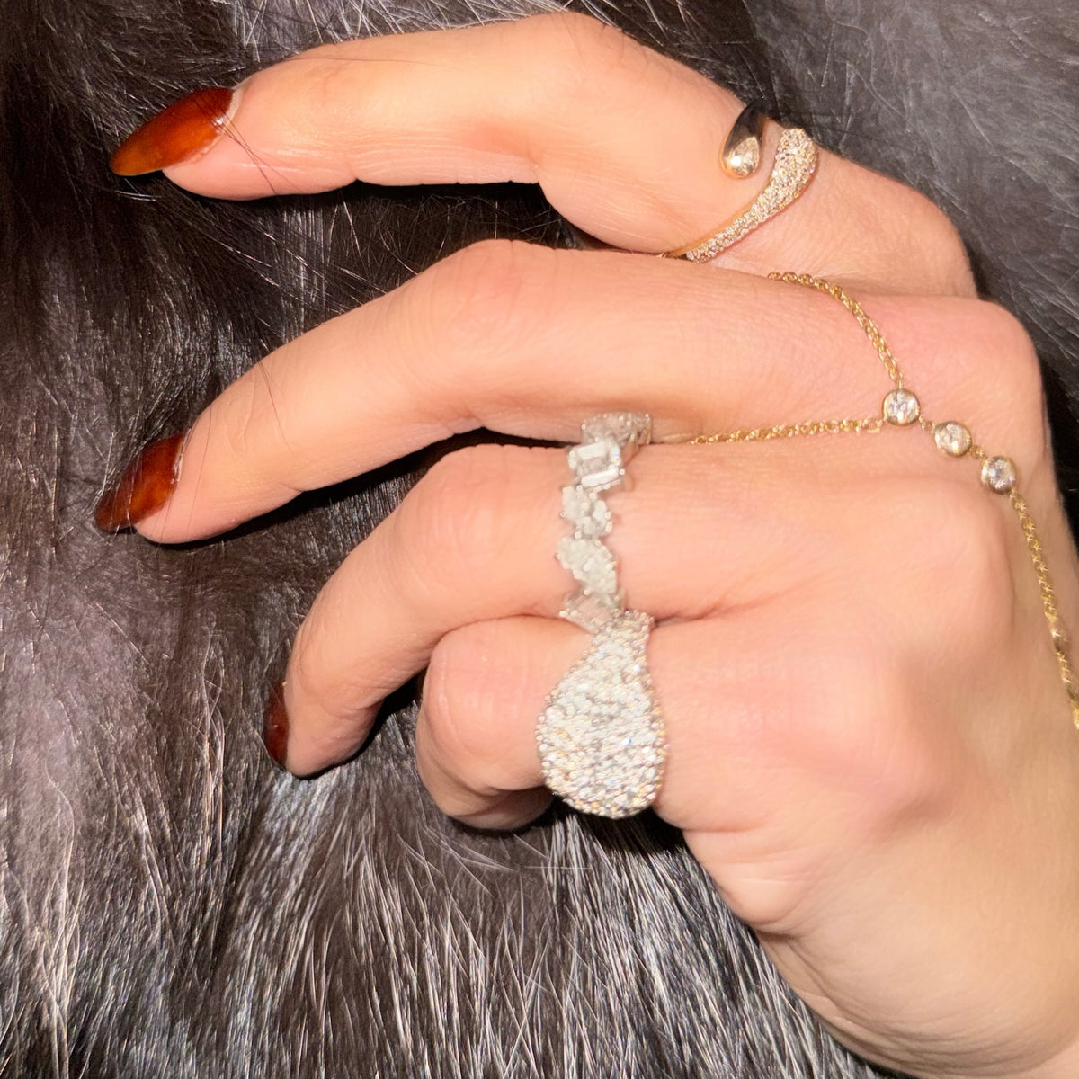 14KT Gold Diamond Luxe Cushion Pinky Ring