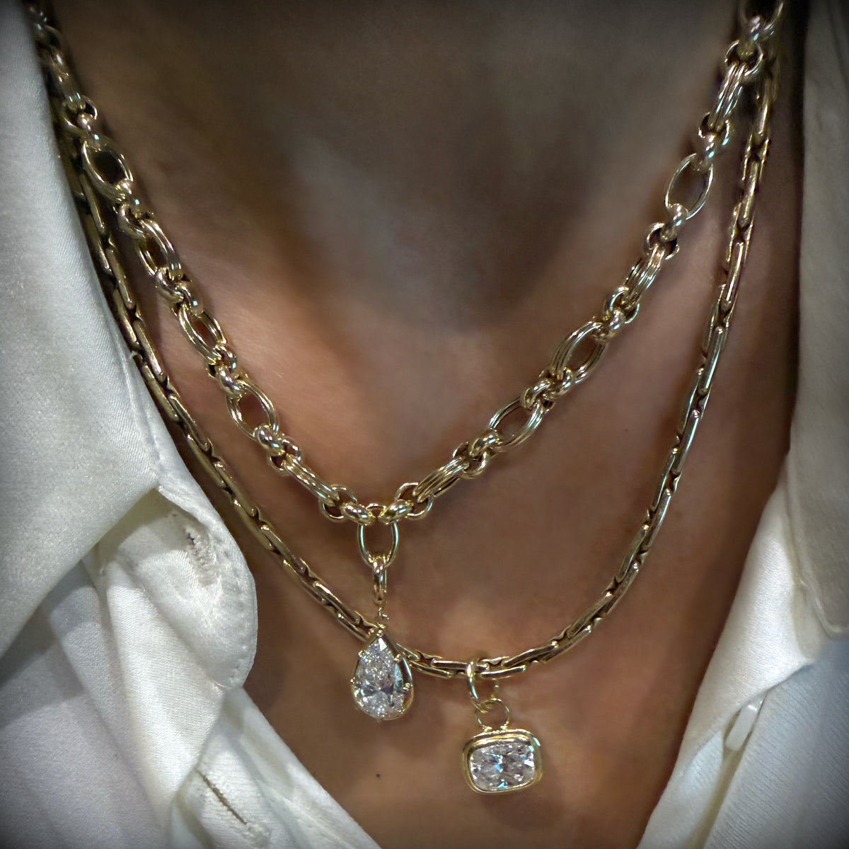 14KT Gold Mardin Interlocking Chain Necklace