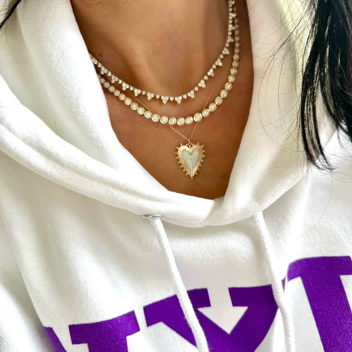 14KT Gold Diamond Lumina Heart Necklace