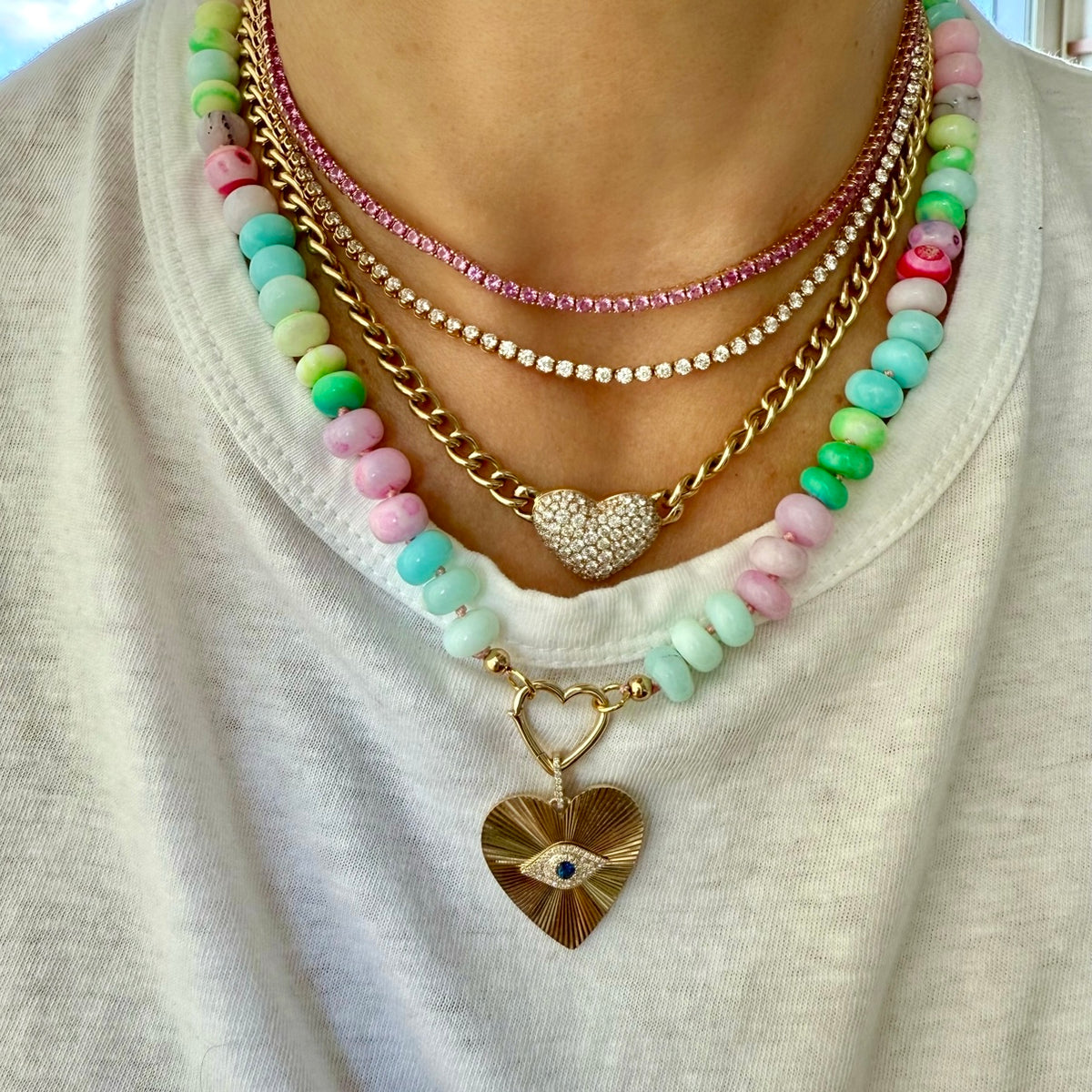 14KT Gold Heart Openable Chain Clasp