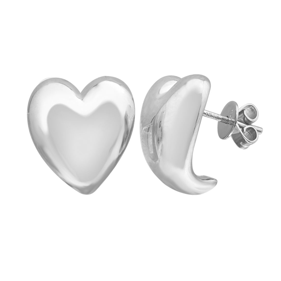 14KT Gold Heart Medium Stud Earrings