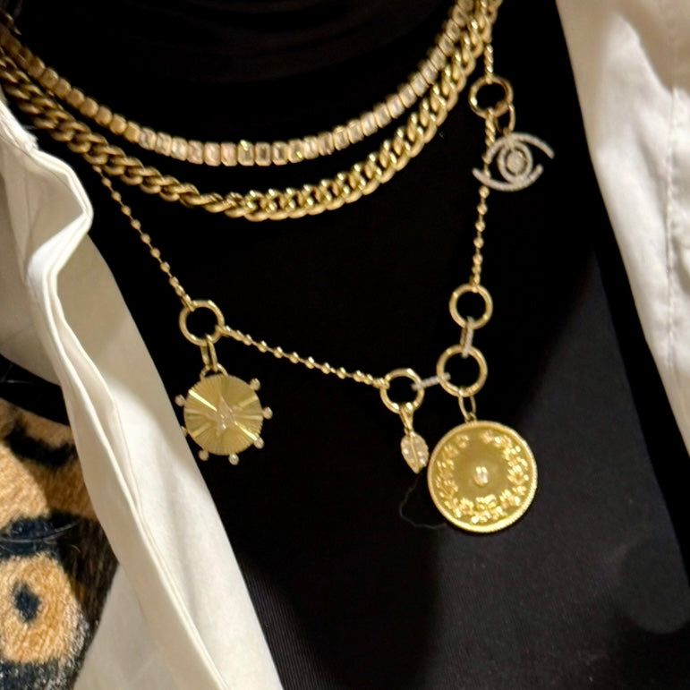 14KT Gold Diamond Sybil Evil Eye Pendant Charm