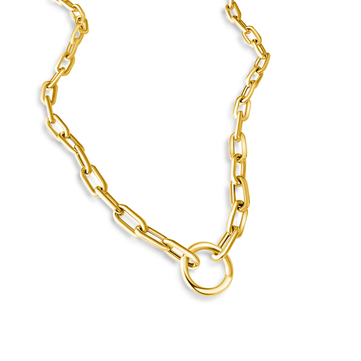 14KT Gold Tia Oval Link Charm Chain