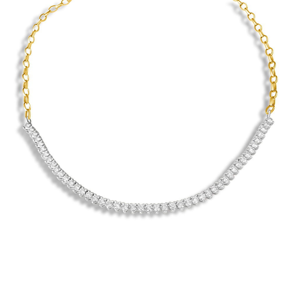 14KT Gold Diamond Simone Half Tennis Necklace