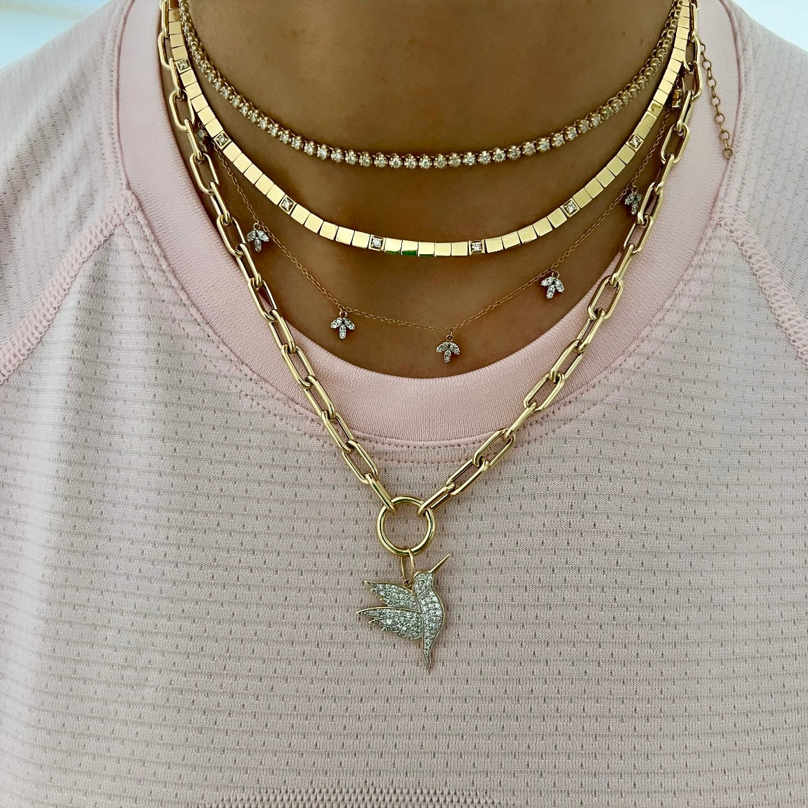 14KT Gold Tia Oval Link Charm Chain