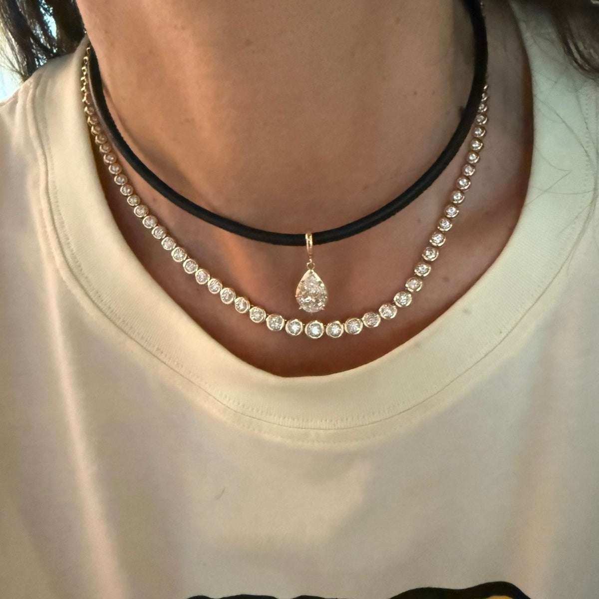 14KT Gold Jules Leather Cord Necklace