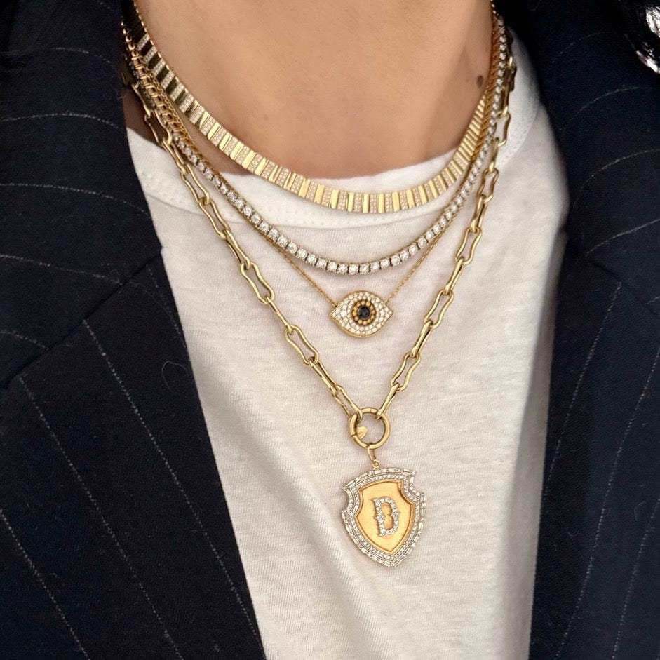 14KT Gold Diamond The Line Four Prong Set Tennis Necklace