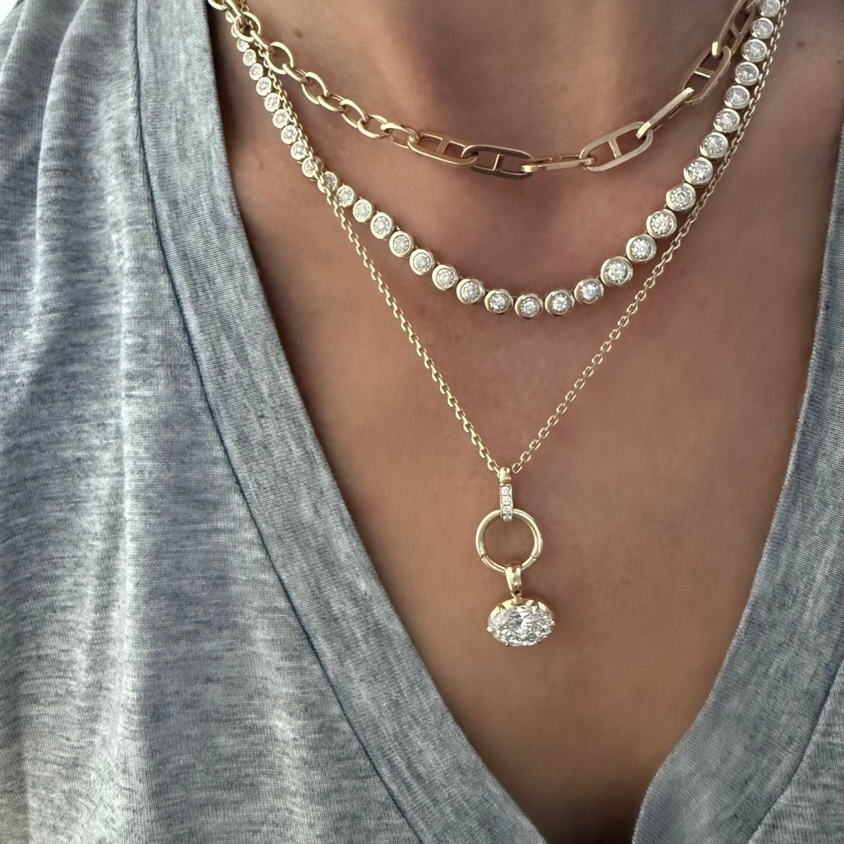 14KT Gold Antalya Chain with Diamond Clasp