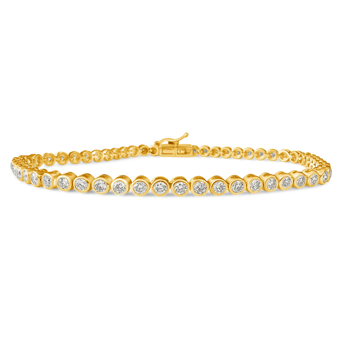 14KT Gold Diamond Lexie Bezel Set Tennis Bracelet
