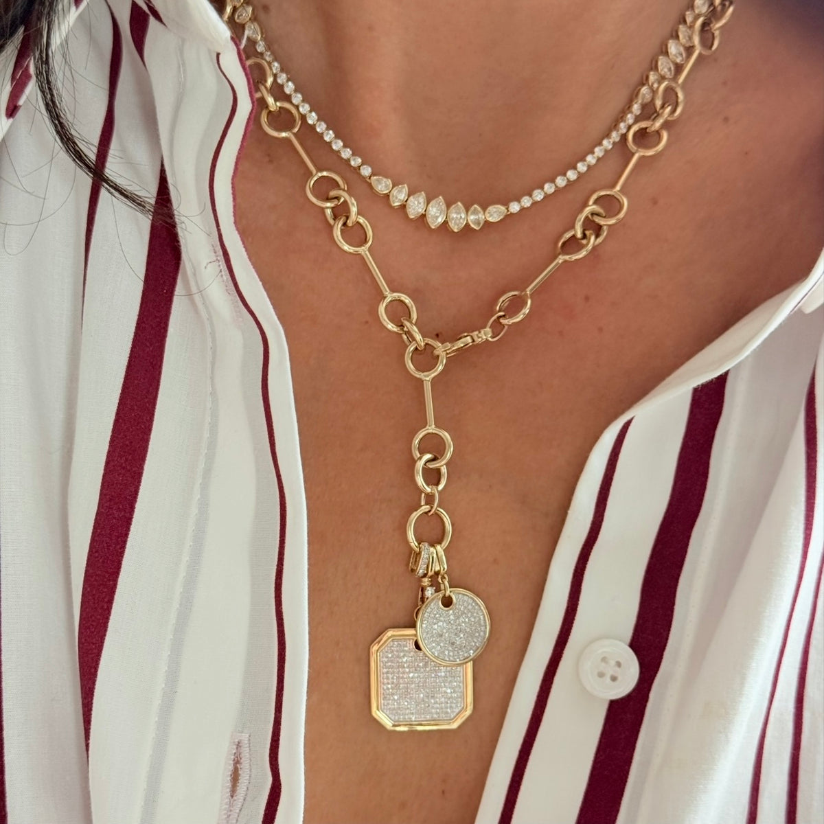 14KT Gold Diamond Luxe Elaine Pendant Charm
