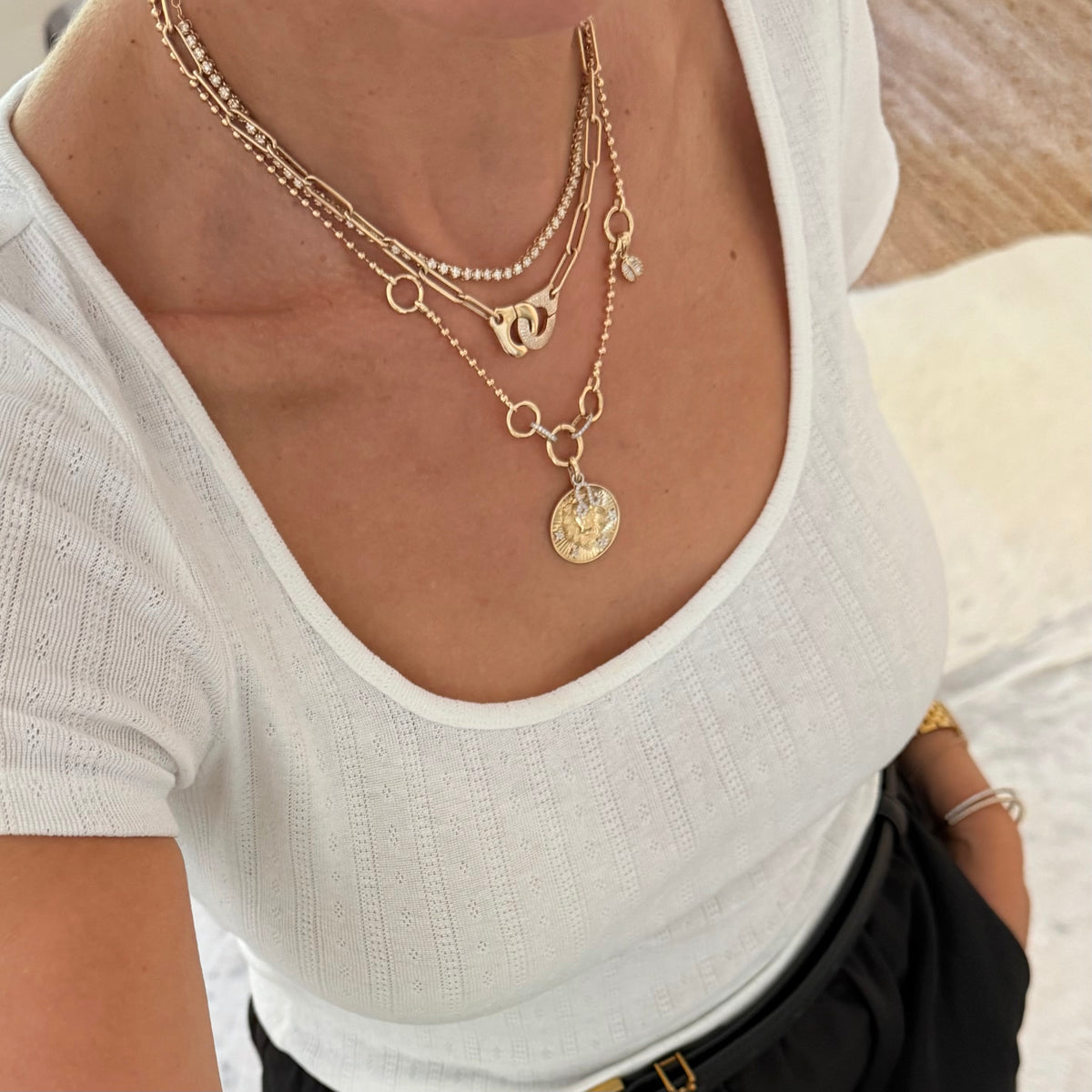 14KT Gold Diamond Connection Link Necklace
