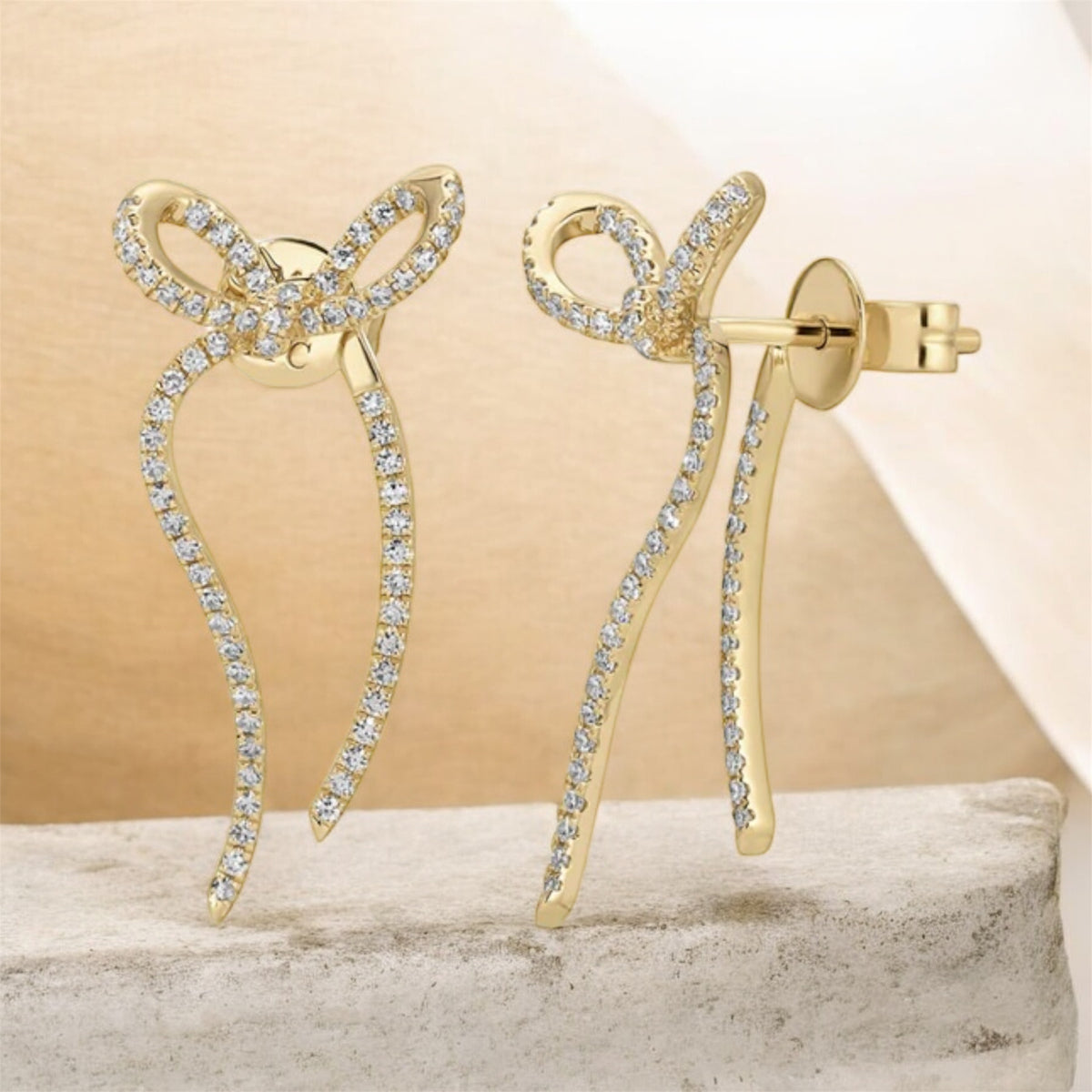 14KT Gold Diamond Vera Bow Earrings