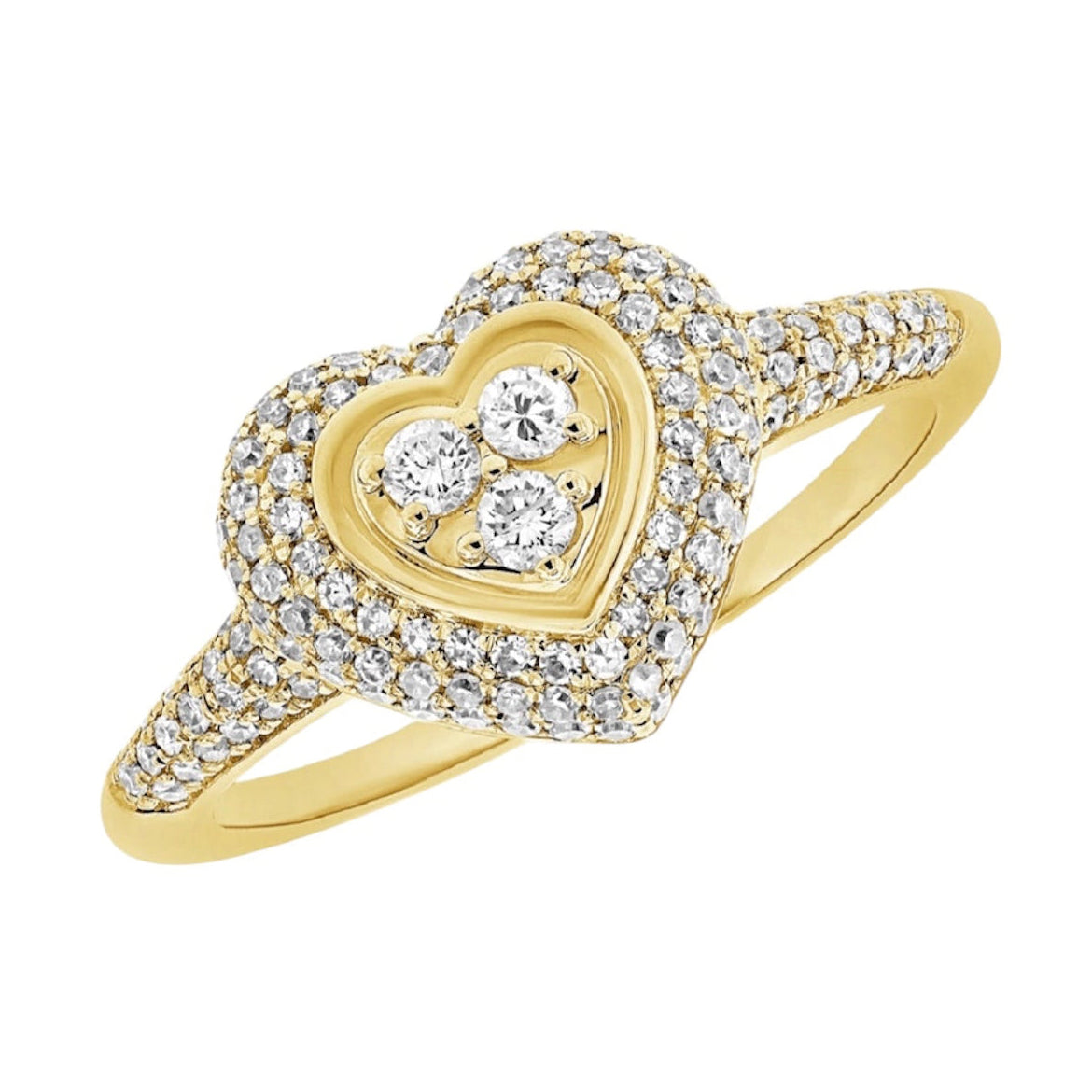 14KT Gold Diamond Viola Heart Pinky Ring