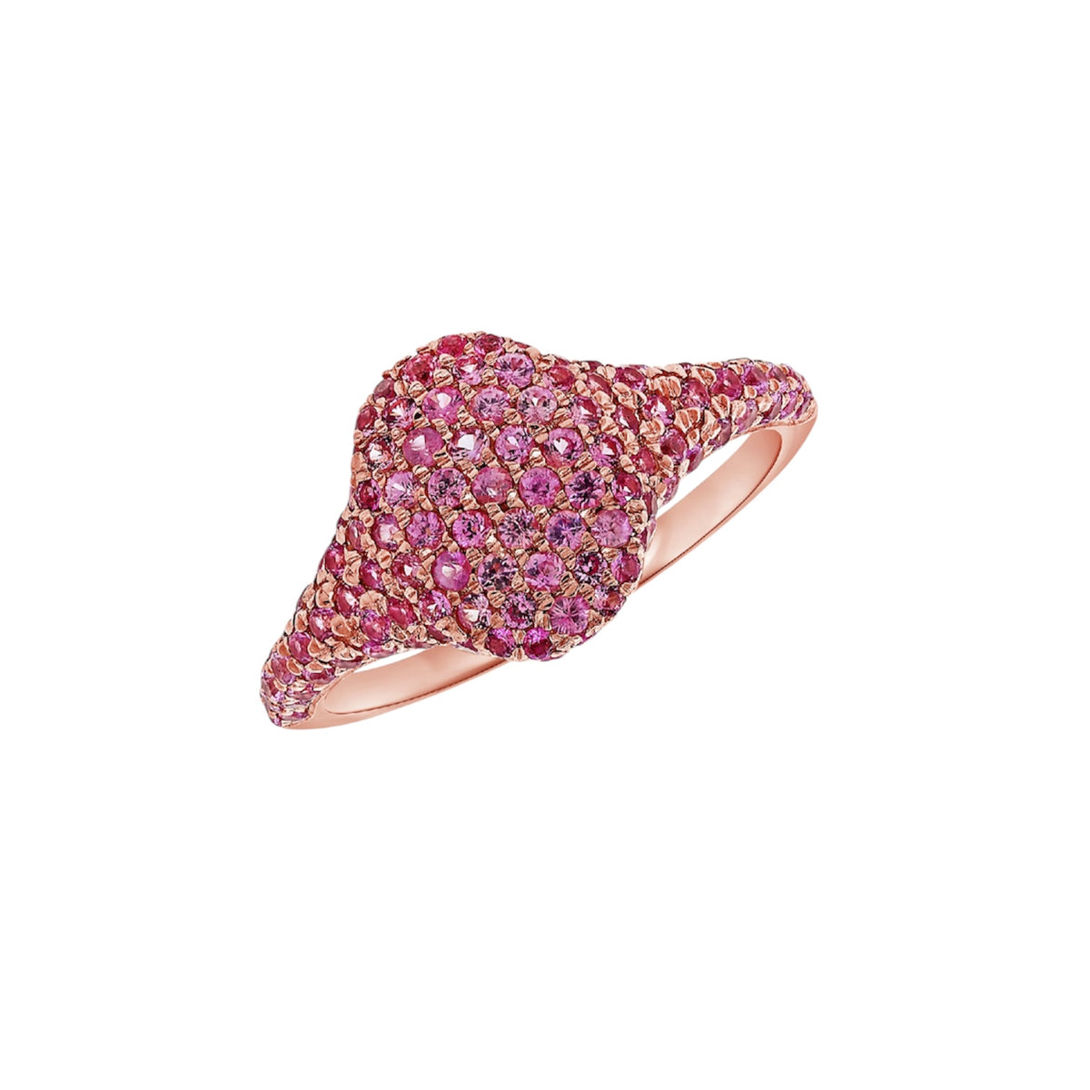 14KT Gold Pink Sapphire Signet Pinky Ring