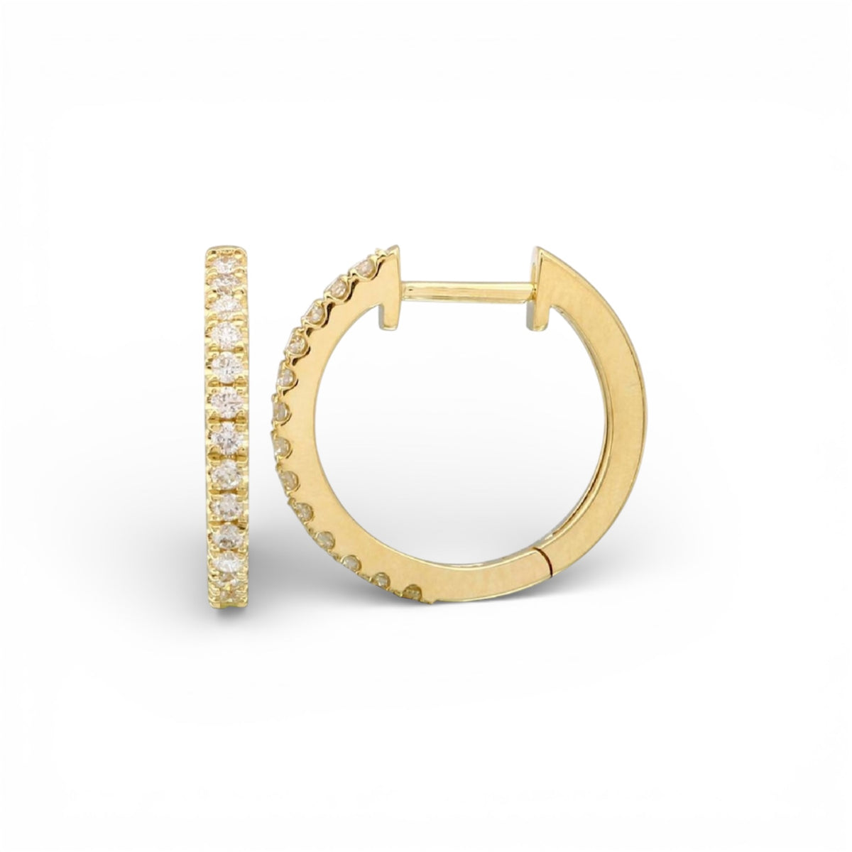 14KT Gold Diamond Esme Everyday Huggie Earrings