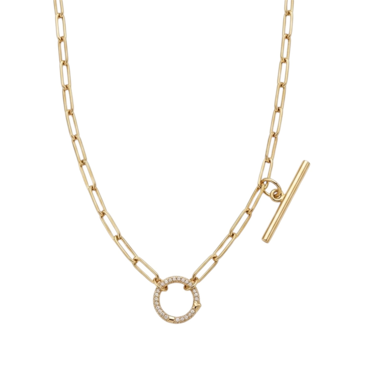 14KT Gold Diamond İzmit Charm Chain Necklace