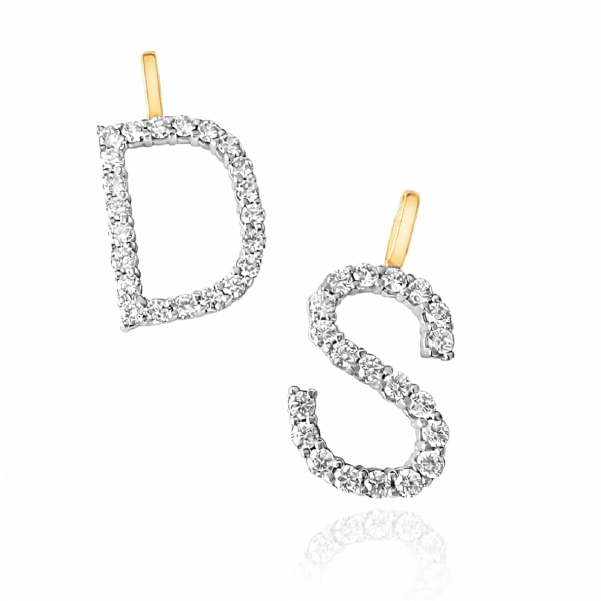 14KT Gold Diamond Bespoke Custom Jumbo Block Letter Initials