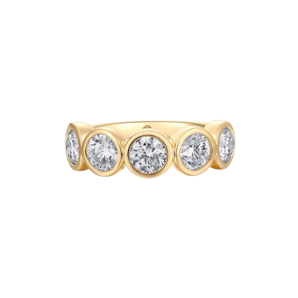 14KT Gold 2.5ct Round Lab Diamond Bezel Set Bespoke Ring
