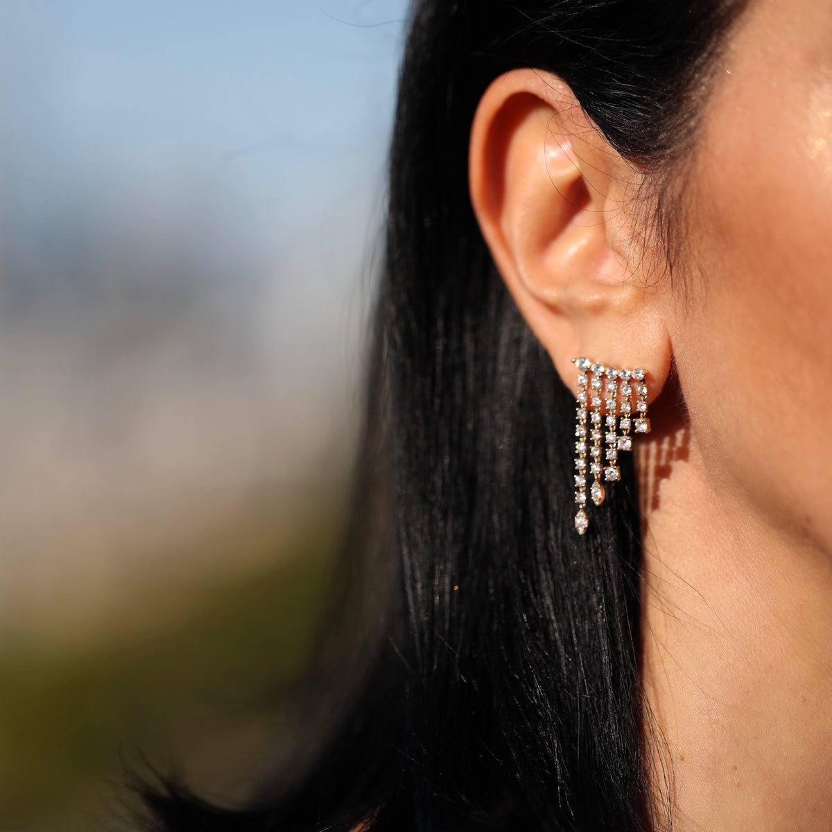 14KT Gold Diamond Luxe Cascading Waterfall Earrings